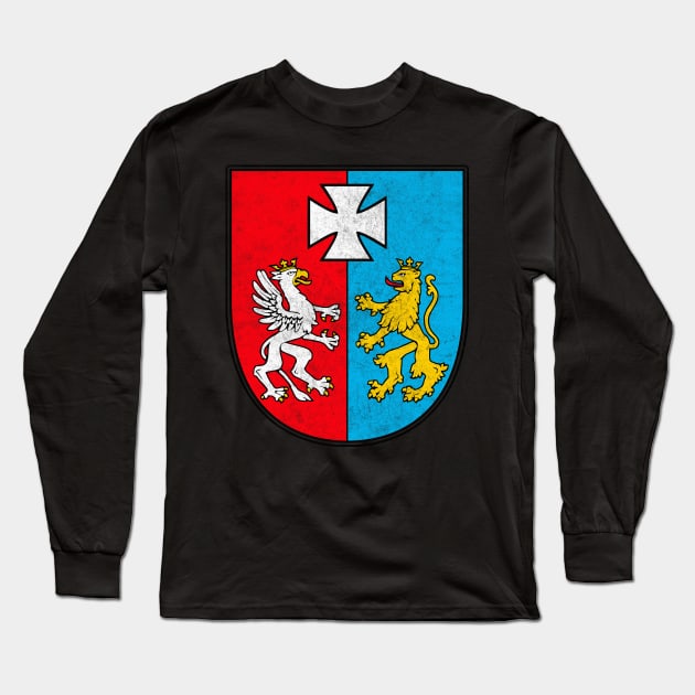 Opole Voivodeship // Vintage Look Faded Style Poland Flag Design Long Sleeve T-Shirt by DankFutura